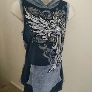 Vintage Sleeveless Tank Top Hoodie